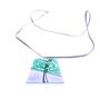 Trapezium Fused Glass Necklace - Blue/Green