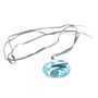Round Fused Glass Necklace - Aqua
