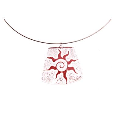 Fair Trade Trapezoid Fused Glass Pendant - Red Sun » £7.99 - Fair Trade Jewellery