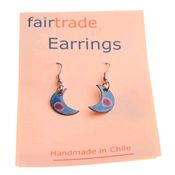 Fair Trade Small Half Moon Earrings - Blue » £5.99 - Fair Trade Jewellery