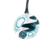 Fair Trade Round Fused Glass Necklace - Aqua » £9.99 - Fair Trade Jewellery