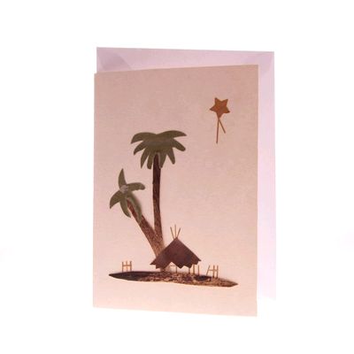 Fair Trade Christmas Banana Fibre Card - Palm Trees » £2.99 - Fair Trade Cards