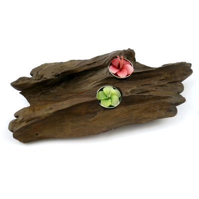 Fair Trade Teak Root Candle Holder - Double » £8.99 - Fair Trade Christmas Gifts