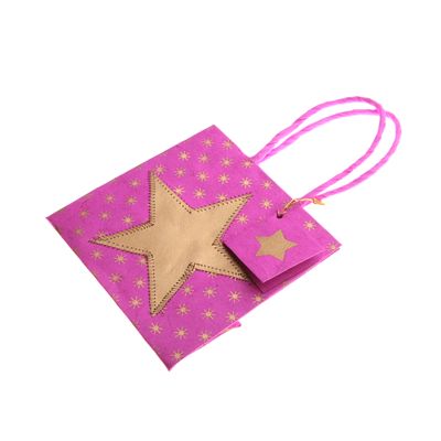 Fair Trade Pink Star Gift Bag » £1.25 - Fair Trade Party Bag Gifts