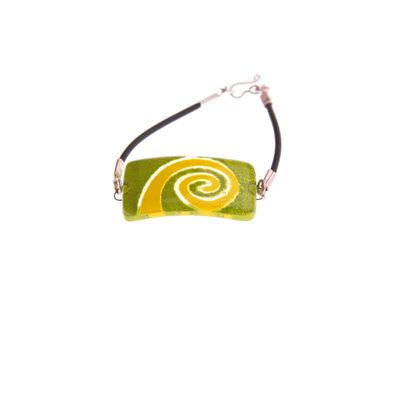 Fair Trade Fused Glass Bracelet - Yellow and Green » £6.99 - Fair Trade Product