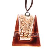 Fair Trade Trapezium Fused Glass Necklace -Mocha » £7.99 - Fair Trade Jewellery