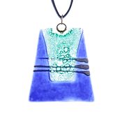 Fair Trade Trapezium Fused Glass Necklace -Dark Blue/Green » £7.99 - Fair Trade Jewellery