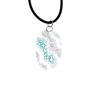 Fair Trade Oval Fused Glass Necklace - Aqua » £8.50 - Fair Trade Jewellery