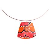 Fair Trade Trapezoid Fused Glass Pendant - Red/Orange Waves » £7.99 - Fair Trade Product