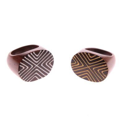 Fair Trade Wooden Abstract  Ring » £2.59 - Fair Trade Product