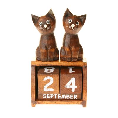 Fair Trade Perpetual Twin Cat Calendar » £8.99 - Fair Trade Novelty Gifts