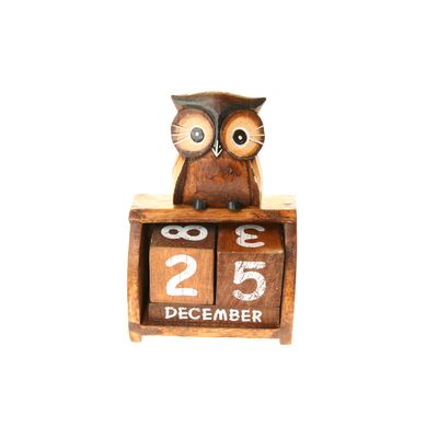 Fair Trade Perpetual Owl Calendar » £8.99 - Fair Trade Wooden Carvings