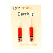 Fair Trade Large Rectangular Fused Glass Earrings - Red and Purple » £5.99 - Fair Trade Jewellery