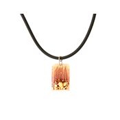 Fair Trade Small Rectangular Fused Glass Necklace - Brown Bubbles » £8.50 - Fair Trade Product