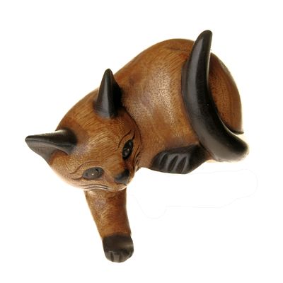 Fair Trade Large Carved Wooden Shelf Cat » £13.99 - Fair Trade Wooden Carvings